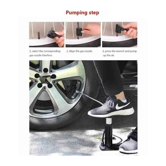 488 Mini Foot Pump Inflator For Bike And Car