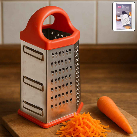 7-in-1 Heavy Duty Stainless Steel Box Grater With Ergonomic Handle (1 Pc)