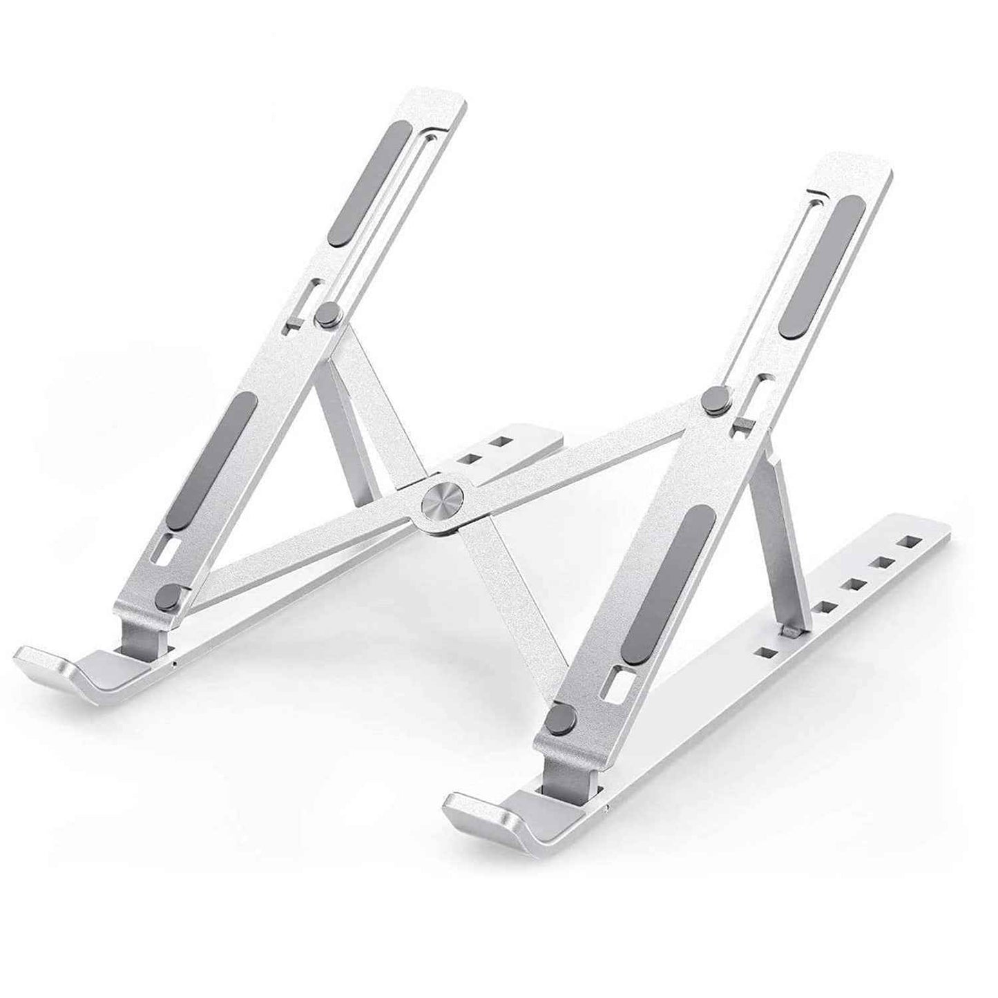 12874 Laptop Stand For Desk Metal Portable Laptop Stand With 6 Adjustable Angles Laptop Riser Phone And Tablet Stand Compatible For All Laptop