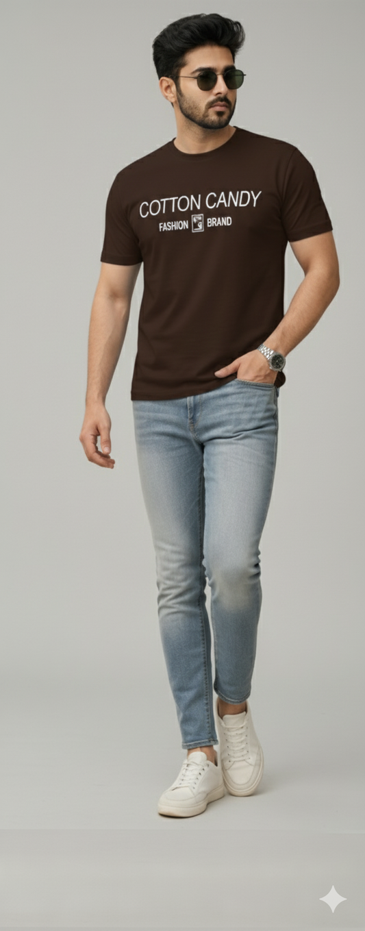 Cotton Candy Round Neck Hosiery T-Shirt ECOM4011-2