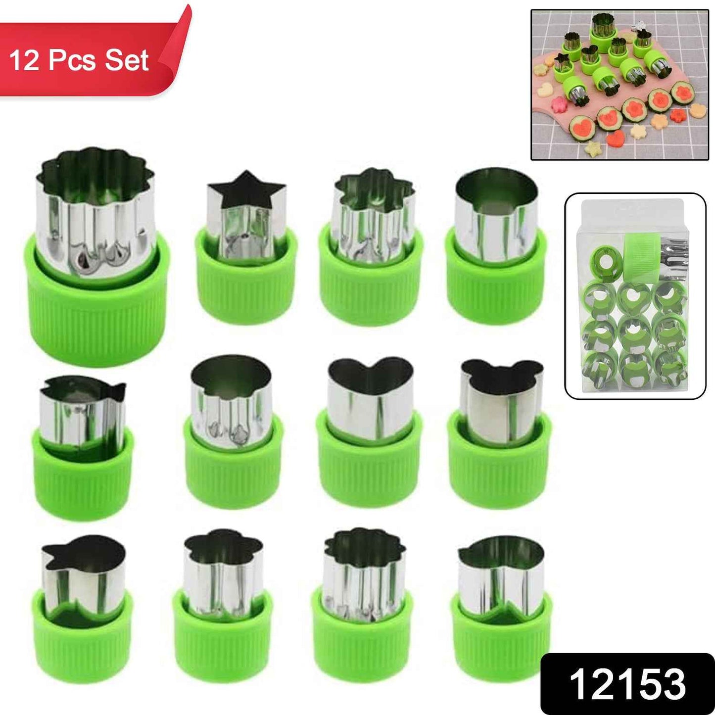 Stainless Steel Cookie Cutter Shapes Set Baking Cooking Food Decoration (12 Pcs Set)