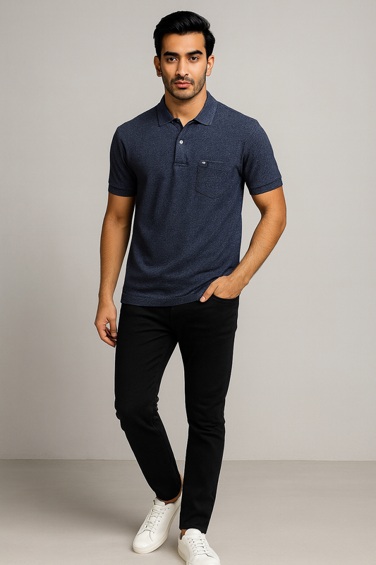 Cotton Candy Collar Pocket Button Hosiery T-Shirt Ecome-4009-2