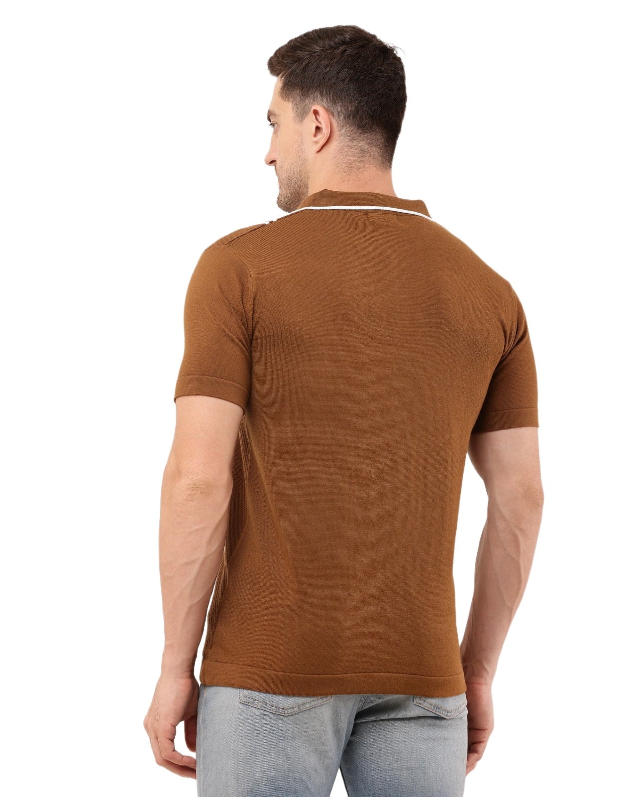 Adada Vertical Half Sleeve T-shirt - Stylish Knit for Every Occasion - EcomEdge