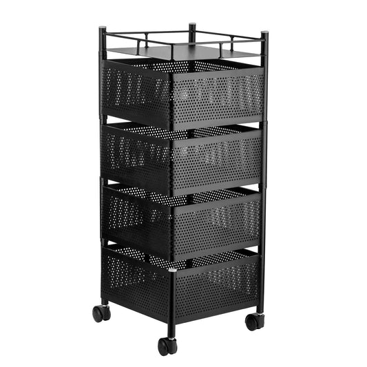 Metal High Qaulity Kitchen Trolley Kitchen Organizer Items And Kitchen Accessories Items For Kitchen Rack Square Design For Fruits Vegetable Onion Storage Kitchen Trolley With Wheels (4 Layer 3 Layer)