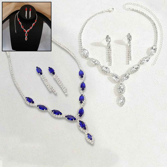Necklace And Earrings Set Wedding Jewelry Set (1 Set Mix Color)