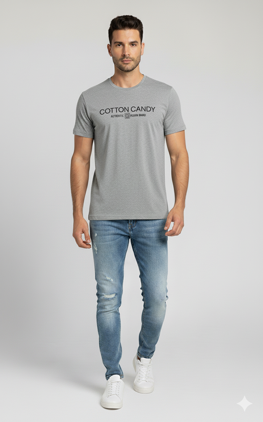 Cotton Candy Round Neck Hosiery T-Shirt ECOM4011-1