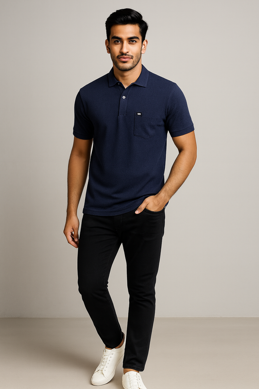 Cotton Candy Collar Pocket Button Hosiery T-Shirt Ecome-4009-2