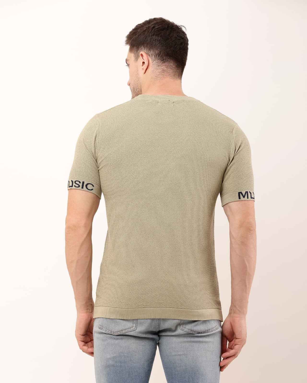 Adada Three Guitar Men's T-Shirt - Short Sleeve Knitted Design - EcomEdge
