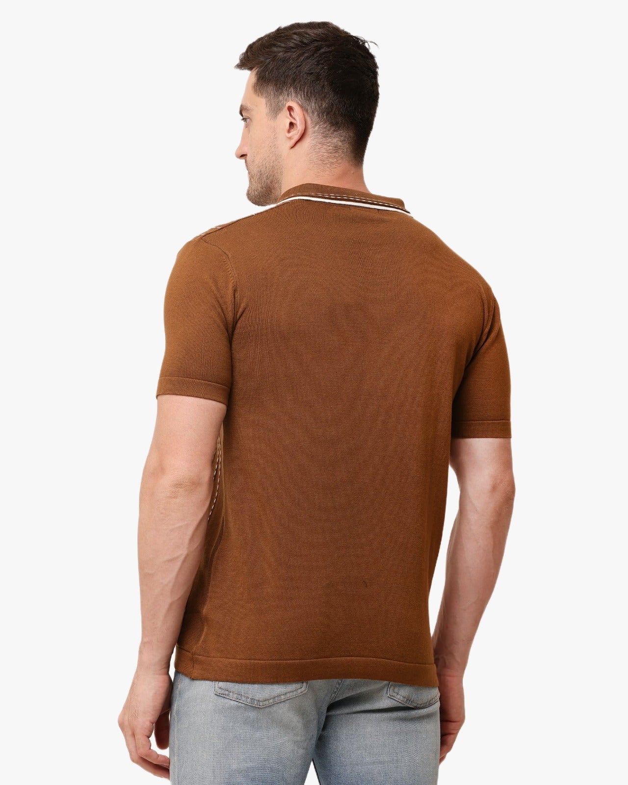 Adada Striped T-shirt for Effortless Style - Perfect Short Sleeve Knitted Tee for Any Occasion - EcomEdge