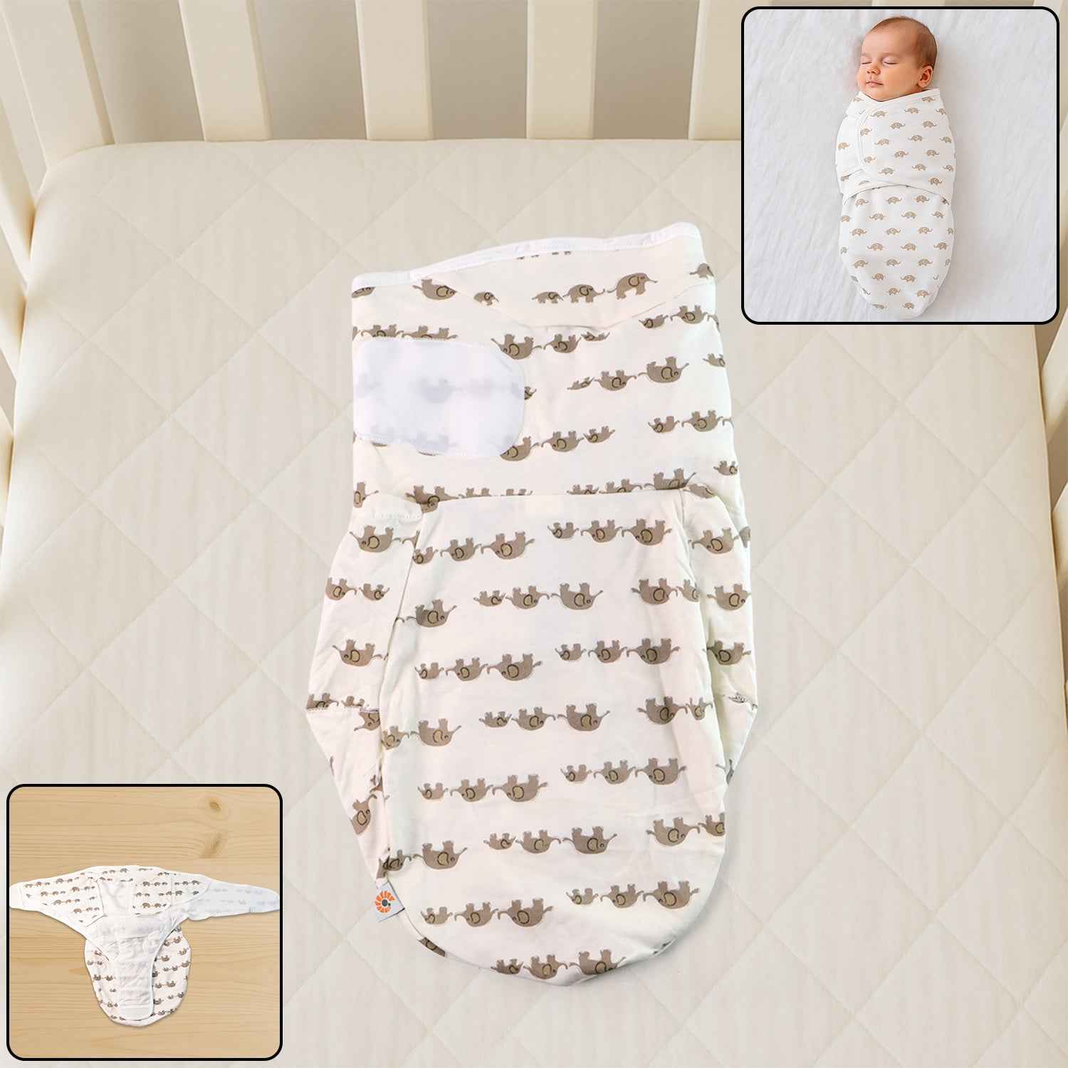 Soft Cotton Adjustable Baby Swaddle Wrap For Newborns (1 Pc)