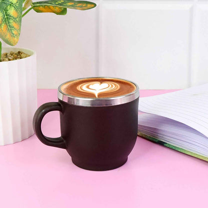 Apex Premium Double Wall Stainless Steel Cappuccino Mug Gift Set (6 Pc  100 Ml)