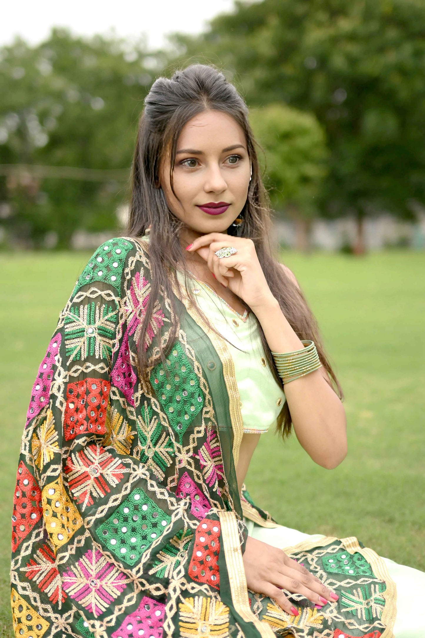 Perfect Pista Green Silk Lehenga Choli - EcomEdge