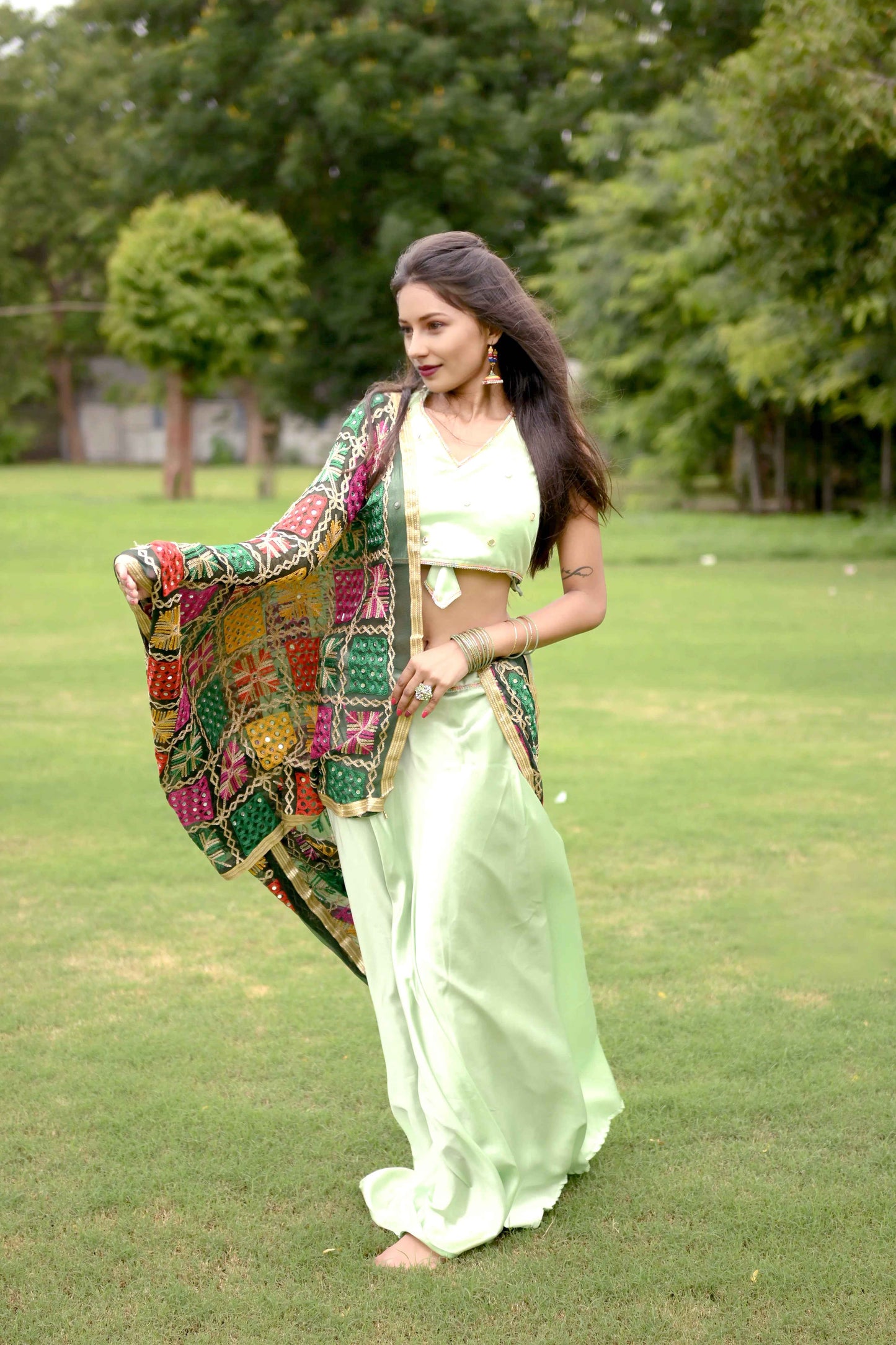 Perfect Pista Green Silk Lehenga Choli - EcomEdge