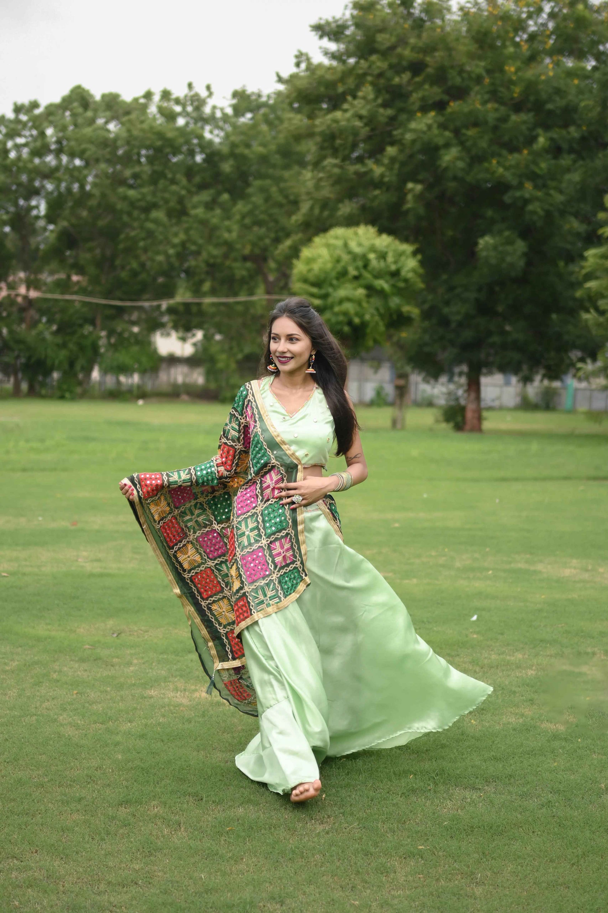 Perfect Pista Green Silk Lehenga Choli - EcomEdge