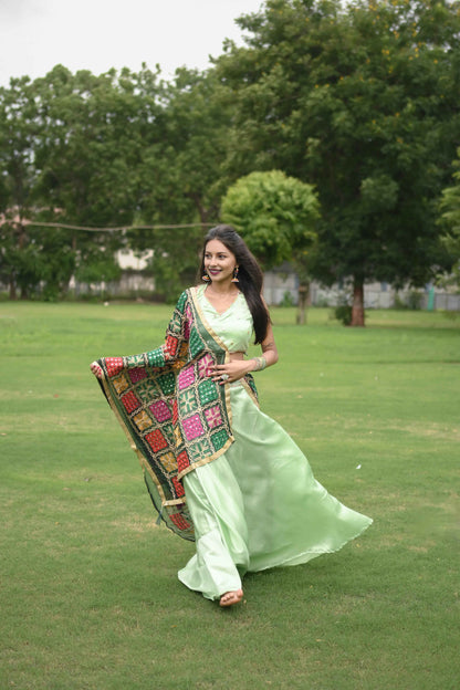 Perfect Pista Green Silk Lehenga Choli - EcomEdge
