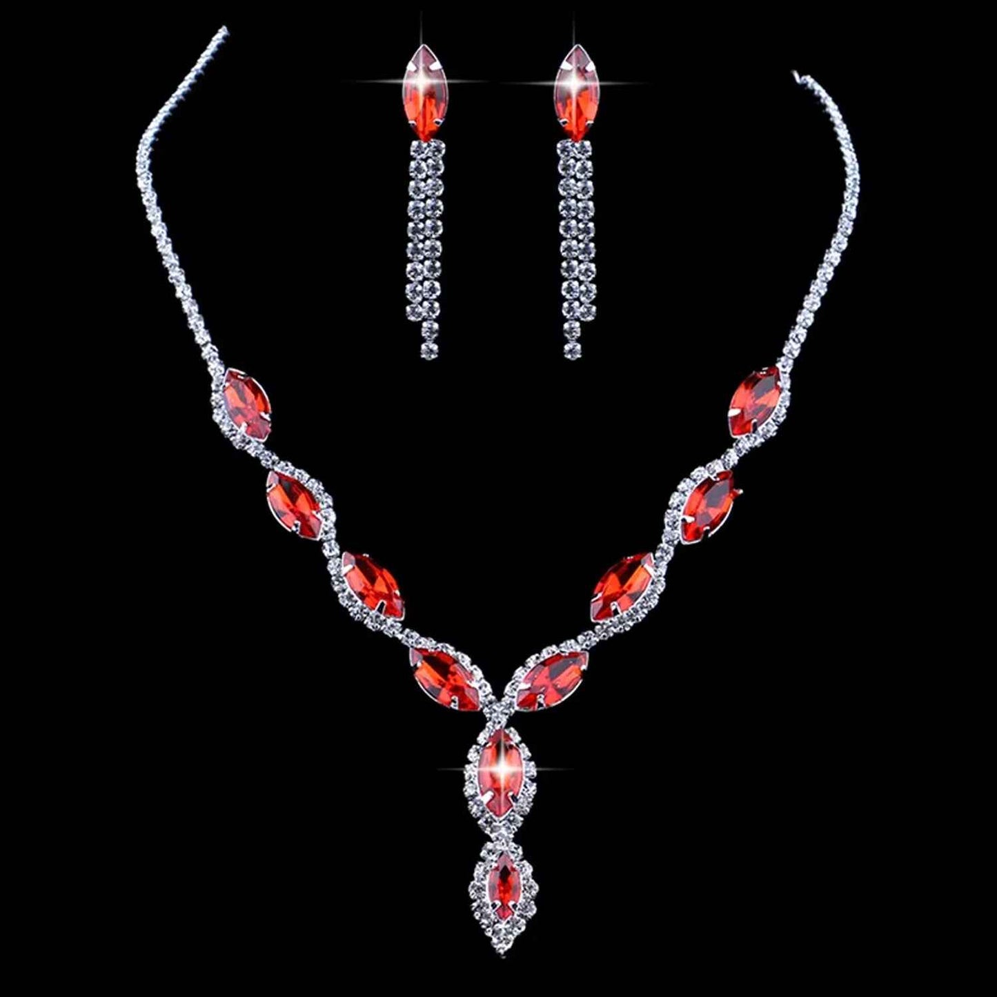 Necklace And Earrings Set Wedding Jewelry Set (1 Set  Mix Color)