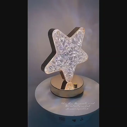 12571 Star Shape Crystal Diamond Lamp Cordless Luxury Lamp With Usb Rechargeable 3-way Dimmable  Touch Control Decorative Nightstand Lamp For Bedroom Living Room Party Restaurant Decor (1 Pc )